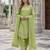 Green crepe readymade suit with embroidery & sequence work