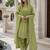 Green crepe readymade suit with embroidery & sequence work