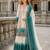 Blue&white georgette readymade suit with embroidery & thread work