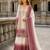 Pink&white georgette readymade suit with embroidery & thread work