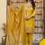 Yellow embroidered straight kurta pant set with dupatta