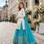Blue silk blend readymade suit with embroidery & sequence work