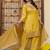 Yellow embroidered straight kurta pant set with dupatta