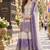 Lavender&white georgette readymade suit with thread embroidery work