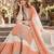 Peach&white georgette readymade suit with thread embroidery work
