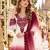 Peach&white georgette readymade suit with thread embroidery & cut work