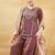 Brown embroidery pure silk kurta with plazzo and dupatta