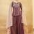 Brown embroidery pure silk kurta with plazzo and dupatta