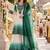 Blue&white georgette readymade suit with thread embroidery & cut work