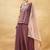 Brown embroidery pure silk kurta with plazzo and dupatta