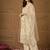 Cream embroidery net kurta with pant and dupatta