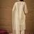 Cream embroidery net kurta with pant and dupatta