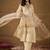 Beige embroidery silk blend kurta with pant and dupatta