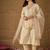 Beige embroidery silk blend kurta with pant and dupatta