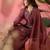 Brown embroidery shimmer silk kurta with pant and dupatta