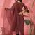 Brown embroidery shimmer silk kurta with pant and dupatta