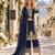 Navy georgette readymade suit with embroidery & sequence work