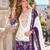 Violet&white georgette readymade suit with zari & embroidery work