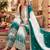 Blue&white georgette readymade suit with diamond & embroidery work