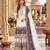 Lavender&white georgette readymade suit with diamond & embroidery work