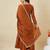 Rust embroidery vichitra silk kurta with pant and dupatta