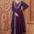 Purple embroidery vichitra silk kurta with pant and dupatta