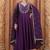 Purple embroidery vichitra silk kurta with pant and dupatta