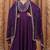 Purple embroidery vichitra silk kurta with pant and dupatta