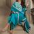 Blue embroidery silk blend kurta with pant and dupatta