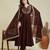 Coffee embroidery vichitra silk kurta with pant and dupatta