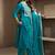 Blue embroidery silk blend kurta with pant and dupatta