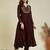 Coffee embroidery vichitra silk kurta with pant and dupatta