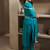 Blue embroidery silk blend kurta with pant and dupatta