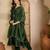 Green embroidery shimmer silk kurta with pant and dupatta