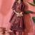 Brown embroidery shimmer silk kurta with pant and dupatta