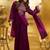 Wine embroidery organza silk kurta with plazzo and dupatta