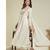 Off white embroidery vichitra silk kurta with pant and dupatta