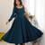 Women's Beautiful Solid Roman Silk Fabric Flared Anarkali Pant and Dupatta Set