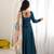 Women's Beautiful Solid Roman Silk Fabric Flared Anarkali Pant and Dupatta Set