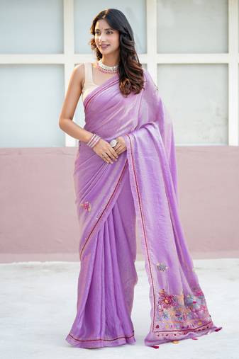 ritti space silk blend with thread hand embroidery