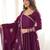 Women's Beautiful Embroidery Work Roman Silk Chanderi Fabric Flared Anarkali Pant and Dupatta Set