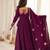 Women's Beautiful Embroidery Work Roman Silk Chanderi Fabric Flared Anarkali Pant and Dupatta Set