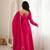Women's Beautiful Embroidery Work Chanderi Fabric Flared Anarkali Pant and Dupatta Set