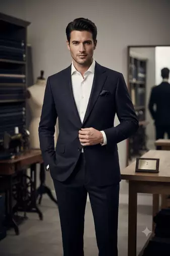 Blue casual blazer for men 