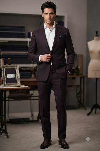 Dark maroon casual blazer for men ::: men's party wear