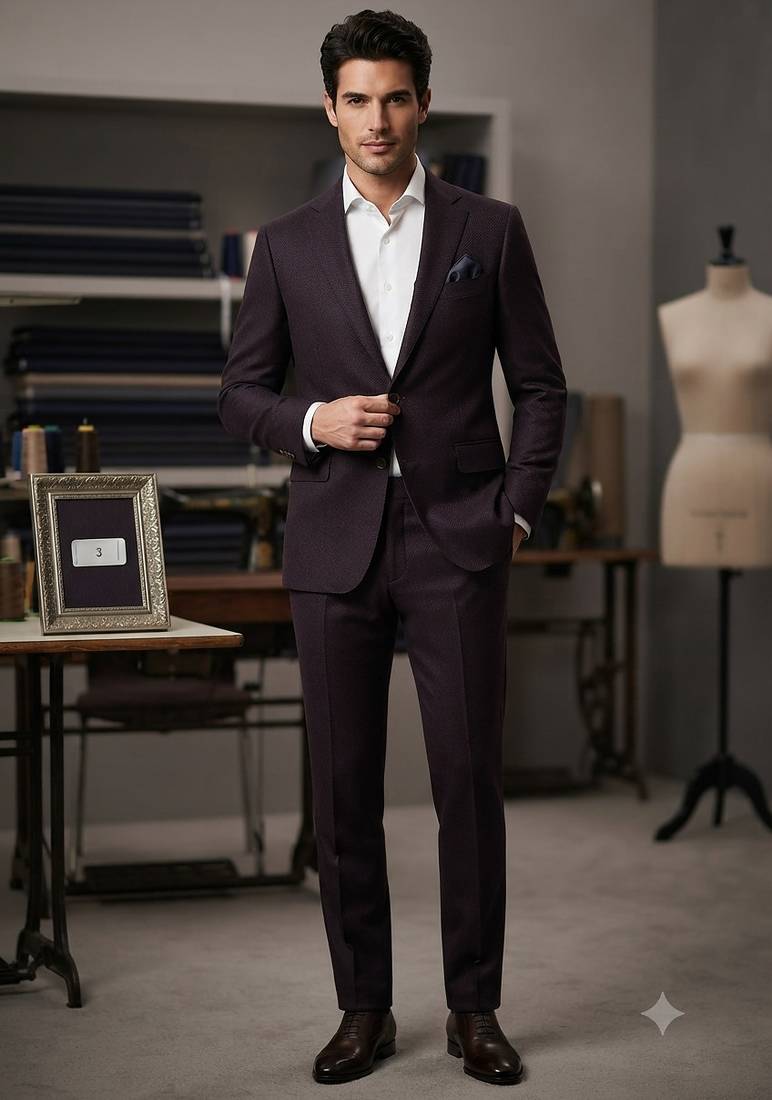 Dark maroon casual blazer for men ::: men's party wear