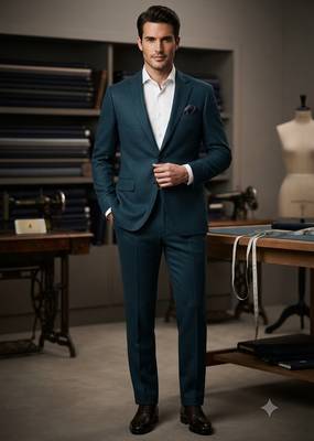 Turquoise casual blazer for men ::: men's party wear 1