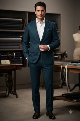 Turquoise casual blazer for men ::: men's party wear