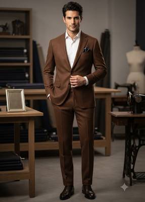 Tan brown casual blazer for men ::: men's party wear 1
