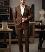 Tan brown casual blazer for men ::: men's party wear